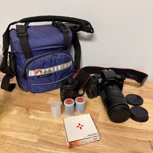Canon EOS 700 Film Camera Kit 100-200mm Lens Lowepro Bag Extras Tested